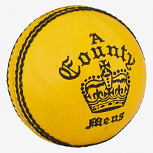 County Crown Cricket Ball 5.5oz, Yellow, Mens