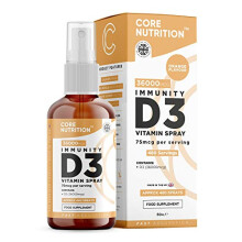 Core Vitamin D3 Spray 3000iu (75mcg) High Strength | 60ml | 480 Sprays (1 Year+ Supply) | Natural Orange Flavor