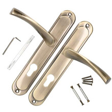 Door Handle 72 mm PZ Door Handle Patina Door Fitting Door Handle Set Long Plate Door Handle Set Interior Door Exterior Door Handle Gate Fitting