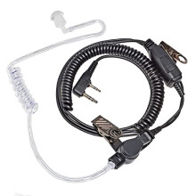Acoustic Tube Radio Headset Inline PTT Mic Microphone Two Way Radio Earpiece Compatible With Kenwood 2 Pin Baofeng UV-5R UV-82 BF-F8HP BF-888S Kenwood