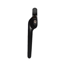 Maxim Offset Locking Window Handle Left Hand Black | PVC Windows Handle Replacement | Black Button Black Windows Handle with Key