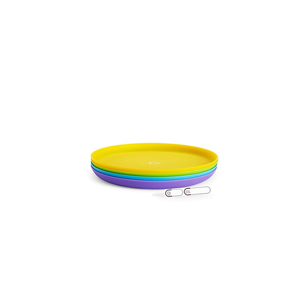 Munchkin Children's Plate Set (4 Pieces) Bpa-Free, Microwave And Dishwasher Safe