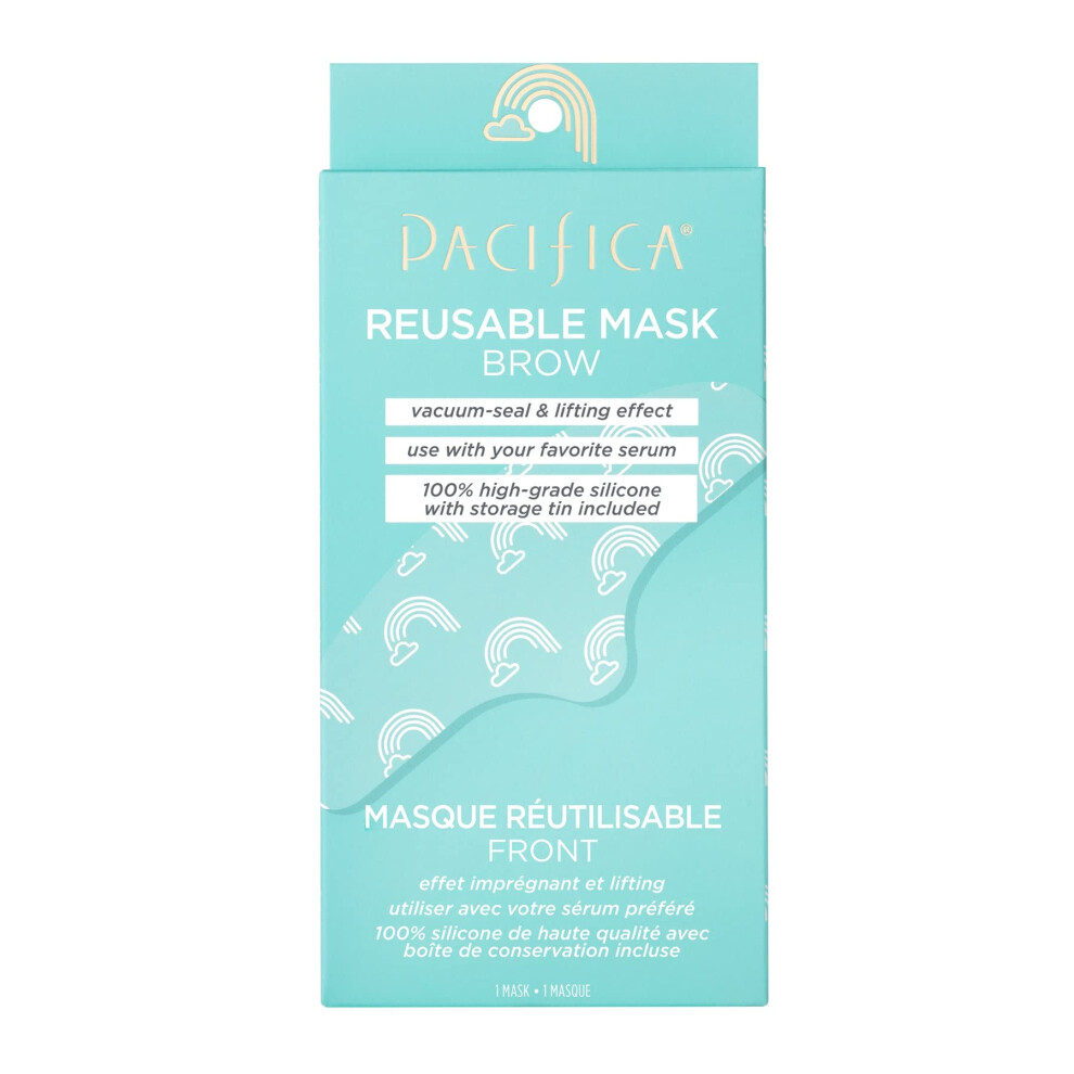 Beauty Reusable Eyebrow Mask 100% Silicone Vacuum Sealing & Lifting Effect Minimise Fine Lines + Wrinkles Pair with Serum Storage Tin Included Vegan +