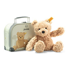Cuddly Toy Bear Jimmy in Suitcase, Cute Stuffed Toy, Boys, Girls & Babies from 0 Months, Soft Cuddly Friends, Plush Toy 25 cm, Light Brown, 113918