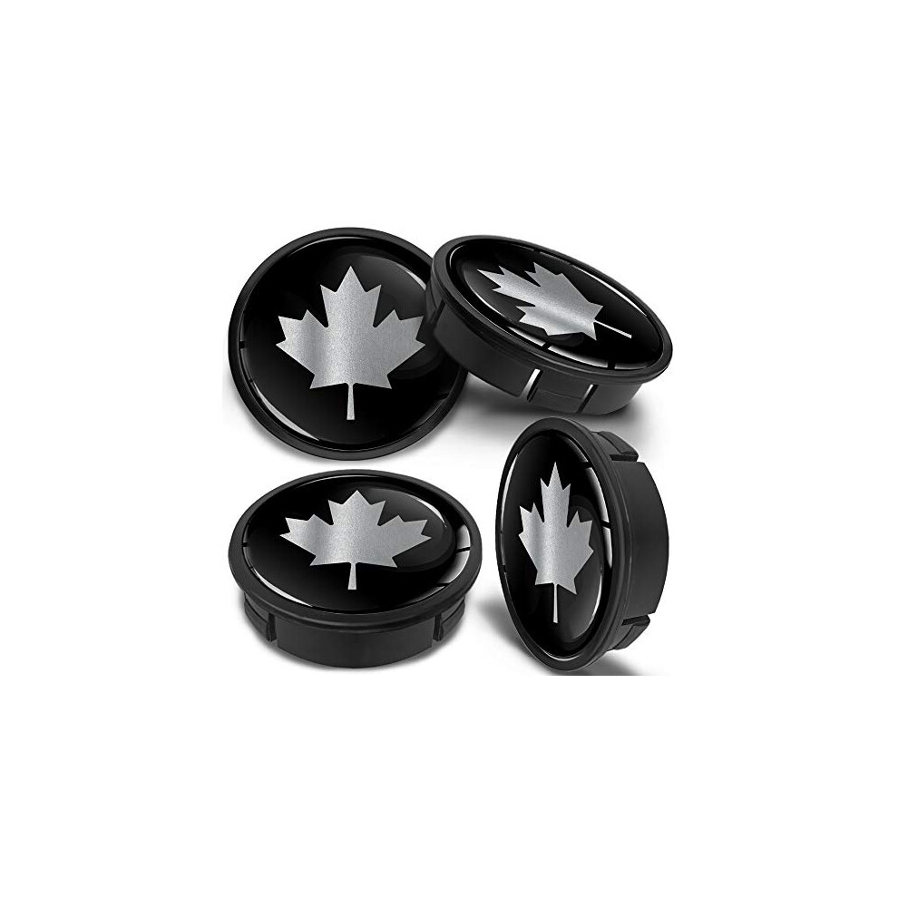 4 X 60Mm Abs Car Alloy Wheel Centre Universal Rims Hub Center Caps Auto Tuning Logo Emblem Canada Flag Cx 31 Silver/Black 9145546428503