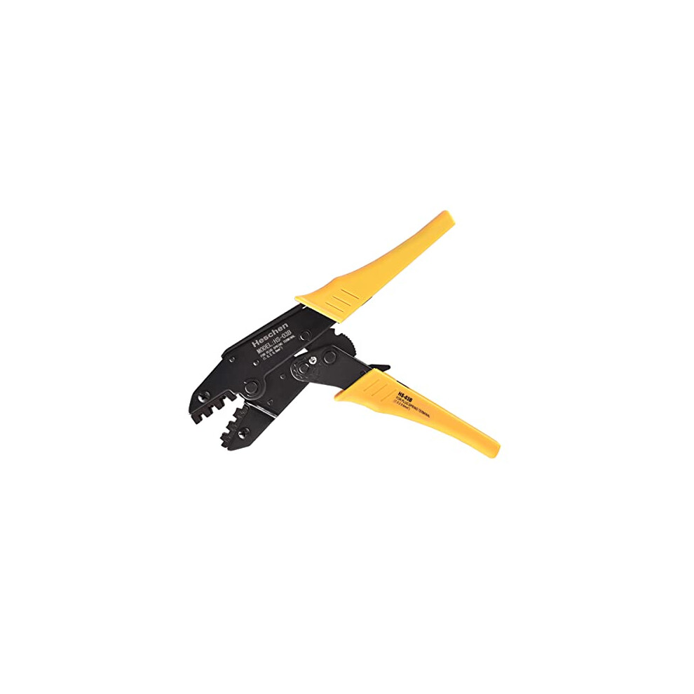 Ratchet Crimper Plier, Hs-03B, Non-Insulated Terminals & Receptacle Crimping Tools, Use For 1.5-6Mmâ² (15-10 Awg), Yellow 670534171981