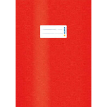 7442 Notebook Covers A4 Raffia Red, Pack of 25, Book Covers with Label & Raffia Structure Made of Durable & Wipe-Clean Polypropylene Film, Notebook