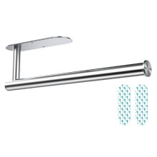 Zuvo Kitchen Roll Holder 30cm Stainless Steel Under Cabinet Mount with Adhesive or Screws Rustproof