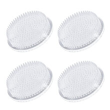 Flower Frog, 4 Pcs Round Clear Plastic Ikebana Kenzan Frogs Japanese Flower Arranging Holder with 3 Suckers for DIY Flower Art Craft