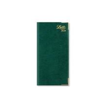 Letts Lexicon Slim vertical (landscape) week to view 2024 diary with appointments - green