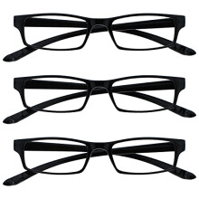 Black Neck Specs Readers Value 3 Pack Mens Womens Spring Hinges RRR20-1 +2.00