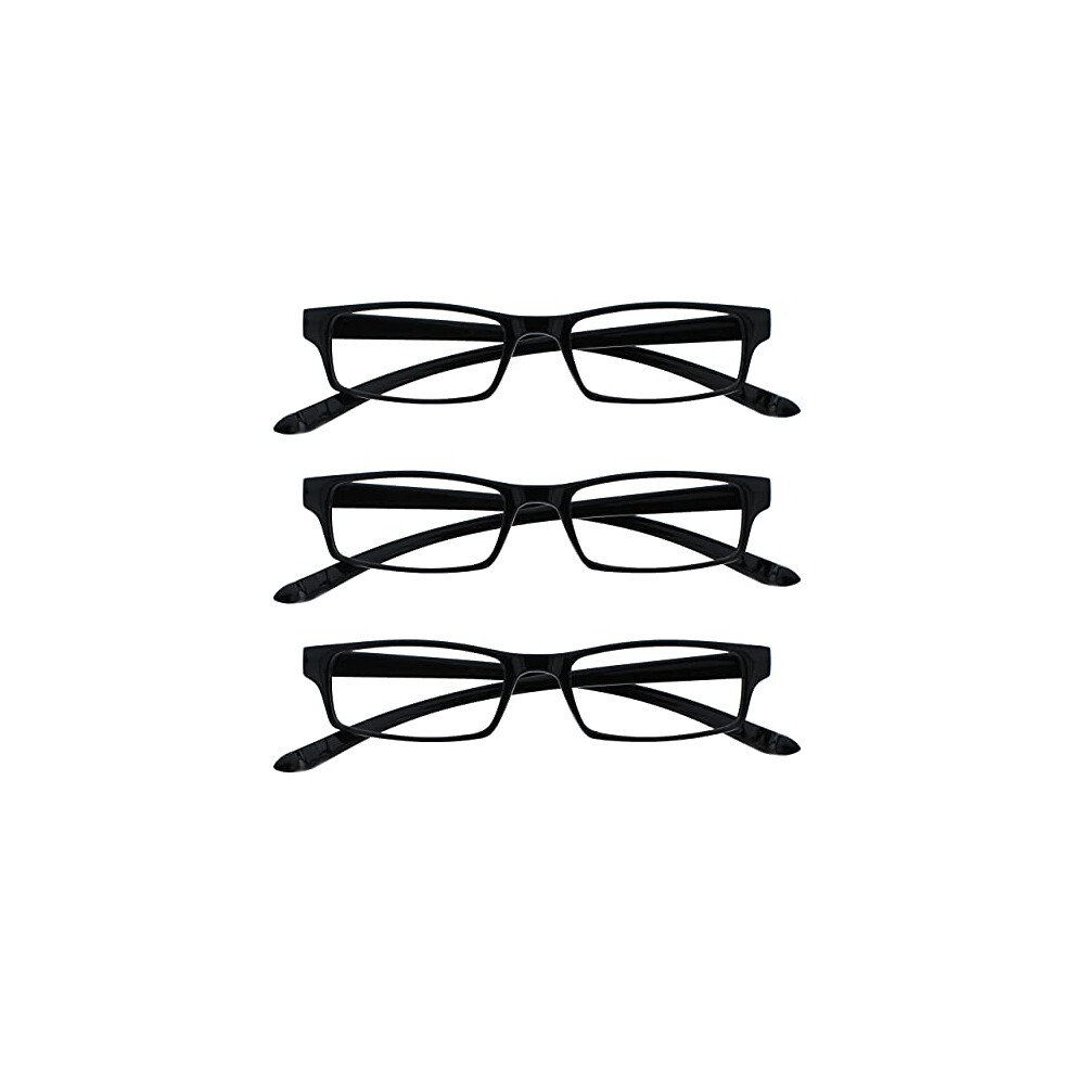 The Reading Glasses Company Neck Specs Readers Value 3 Pack Mens Womens Spring Hinges Rrr20-1 +2.00 Black