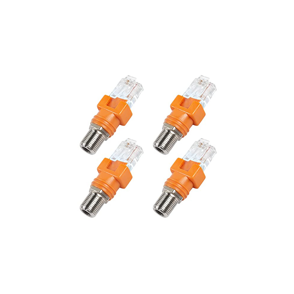 Rf To Rj45 Converter, Coaxial To Ethernet Adapter F Female To Rj45 Male Barrel Coax Couplers Straight Connector For Line Tester (4Pcs) 727640608211