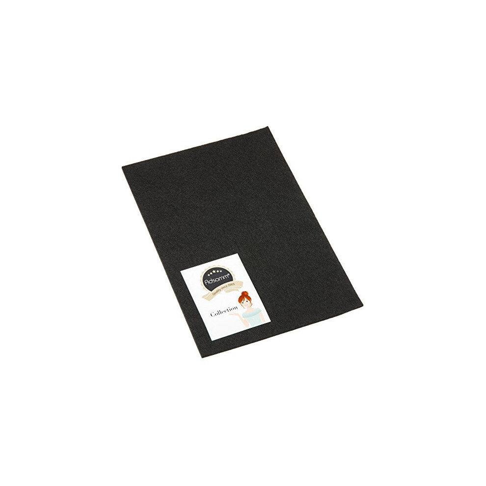 Adsamm / 1 X Self-Adhesive Felt Sheet/Black / 7.87X11.81'' (200X300 Mm) / Rectangular / 0.138'' / 3.5 Mm Thick Stick-On Furniture Felt 9010178012058