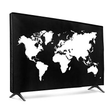 Dust Cover for 43" TV - Flat Screen TV Protector - Travel Outline White/Black