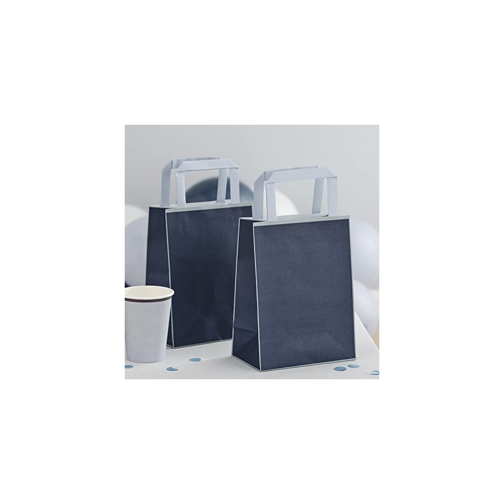 Navy Blue Paper Party Kids Gift Bags With Handles Pack of 5