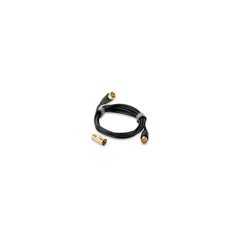 Connect Co-ax (M-M) Aerial Cable with Female to Female Co-ax Adapter (3.0m)