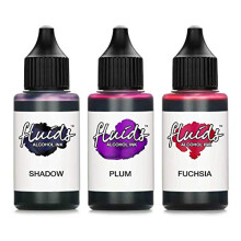 3x 30ml Fluids Alcohol Ink Set SHADOW, PLUM, FUCHSIA for fluid art and resin art, epoxy resin, epoxy