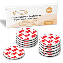 10pcs Magnetic Smoke Detector Mount Magnetic Adhesive Pads For Smoke Alarms Ø 50mm - Fast & Safe Mounting - No Drilling Or Screws - Fire Protection -