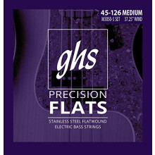 GHS-strenge 5-strenget bas Precision Flats rustfrit st?l fladviklet 37,25"""" Winding Medium (.045.126) (M3050-5)