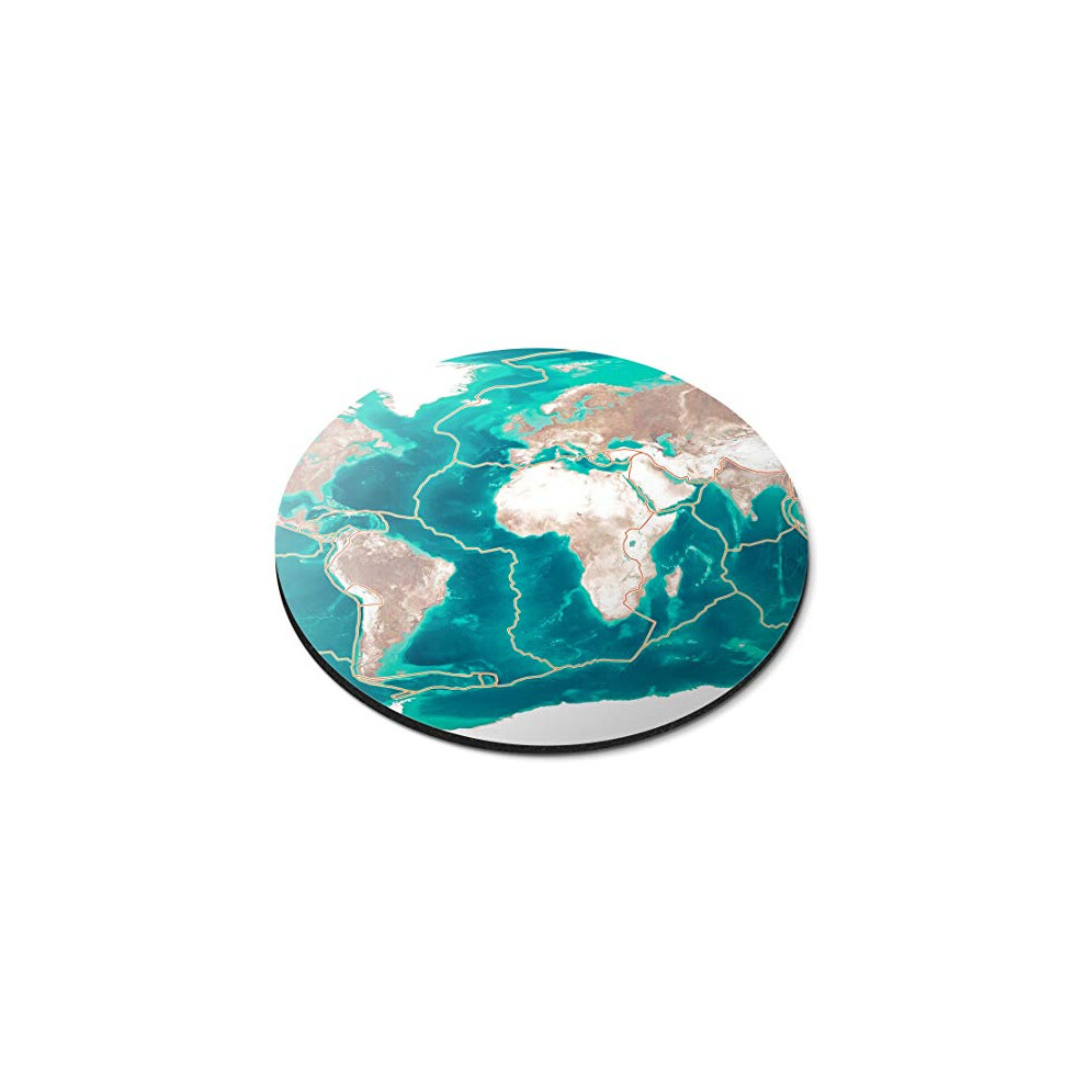 Tectonic Plates Volcano Earthquake Zones - Flexible Round 5Mm Rubber Mouse Mat Pad Office Home Novelty Printed Desk Accessory - 46353 7626017472956