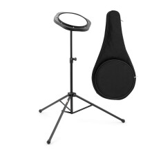 TIGER DHW4-BK 8” Practice Pad and Stand Pack for Beginners - Warm-Ups and Practice Snare Drum Rudiments Black