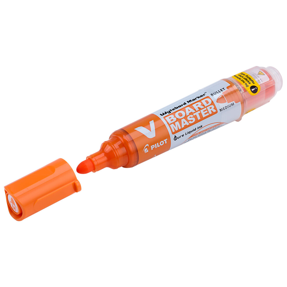 Pilot V Board Marker Pen, Orange (Pack of 10)