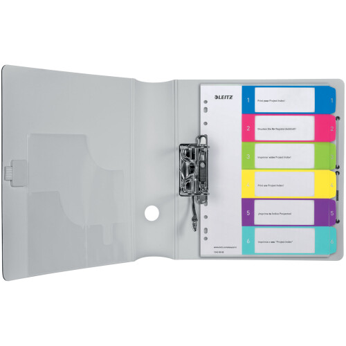 Separador - LEITZ - Imprimível 1-6 A4+ - Cores vivas - PP translúcido - Resistente 1