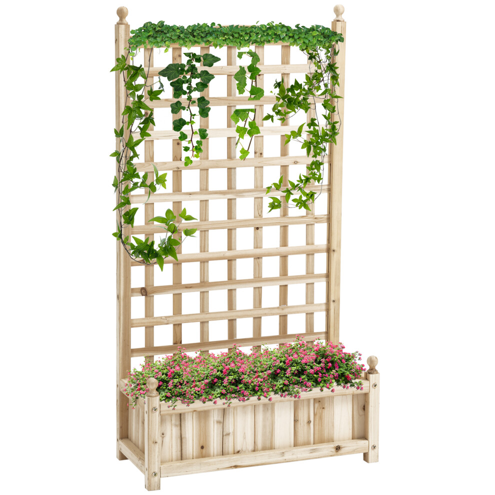 Raised Garden Bed With Trellis Garden Planters Indoor Outdoor