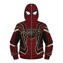 (Dark Red Spiderman, 6-7 Years) Spider-man Kids Boys Miles Morales 3d Style Hoodie Sweatshirt Superhero Zip Up Jacket Coat Cosplay Costume