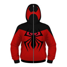 (Red Spiderman, 12-13 Years) Spider-man Kids Boys Miles Morales 3d Style Hoodie Sweatshirt Superhero Zip Up Jacket Coat Cosplay Costume