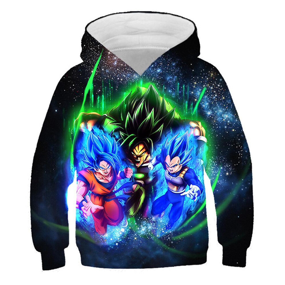 (F, 7-8 Years) Kids Boys Girls Dragon Ball Hoodie Long Sleeve Sweatshirts Hooded Pullover Sports Tops 5-10 Years