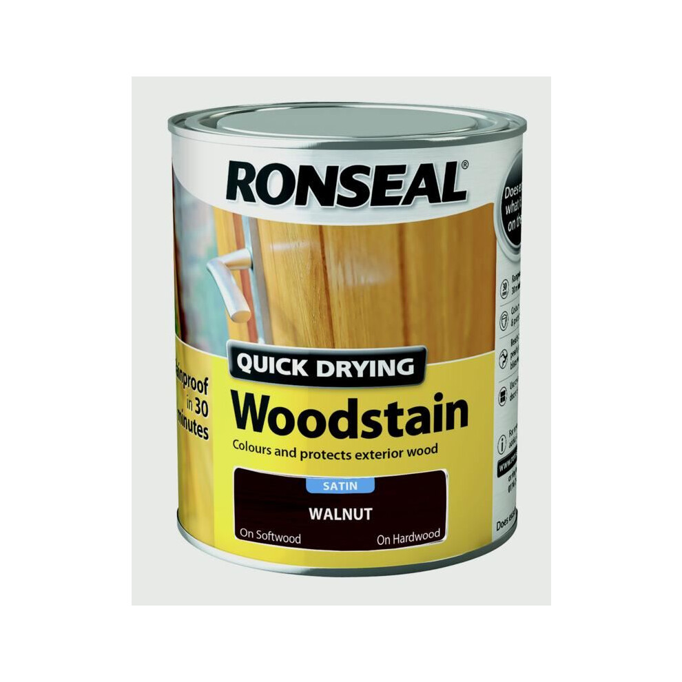 Ronseal - Quick Drying Woodstain Satin 750ml - Walnut