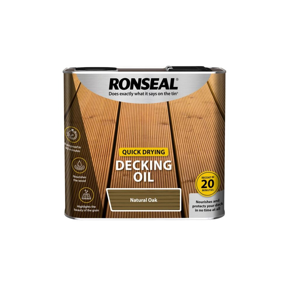 Ronseal - Quick Drying Decking Oil 2.5L - Natural Oak