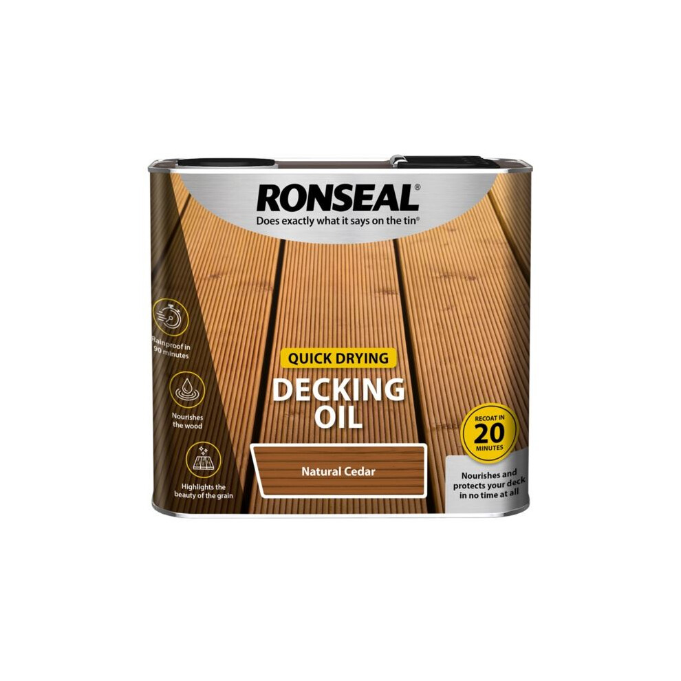 Ronseal - Quick Drying Decking Oil 2.5L - Natural Cedar