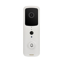 (Blanco sin baterías) Timbre inteligente 1080P Wi-Fi, timbre de video inalámbrico y cámara de seguridad