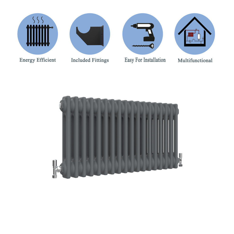 (Anthracite , 300*425mm) 2 Cast Iron Style Radiators