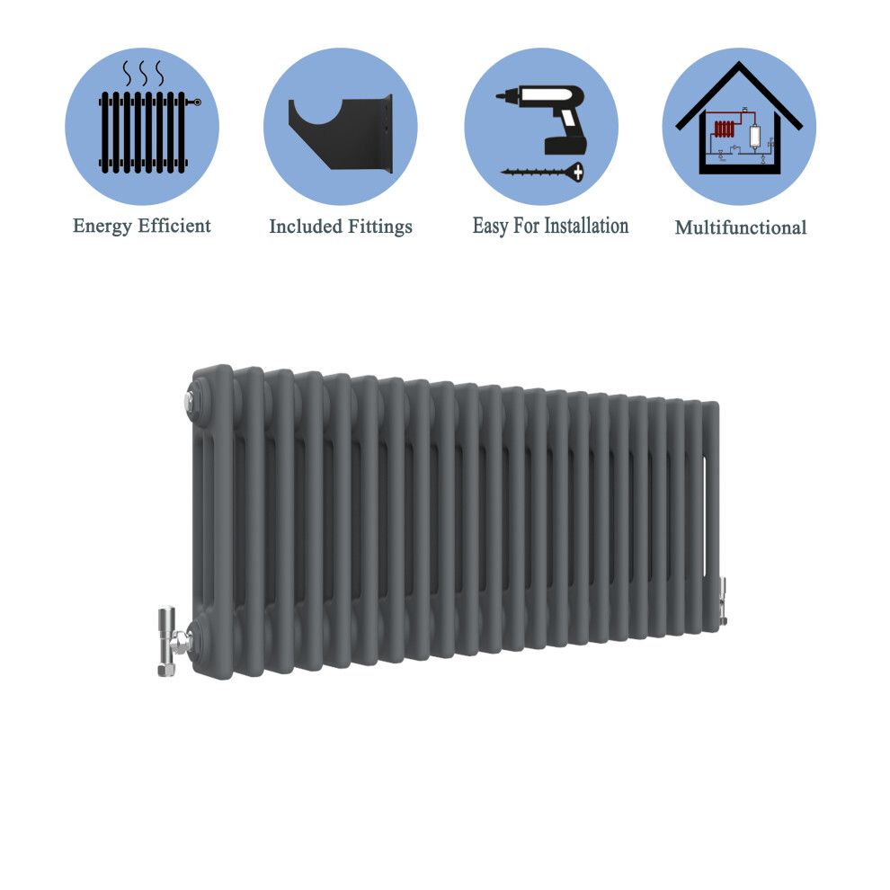 (Anthracite , 300*830mm) 2 Cast Iron Style Radiators