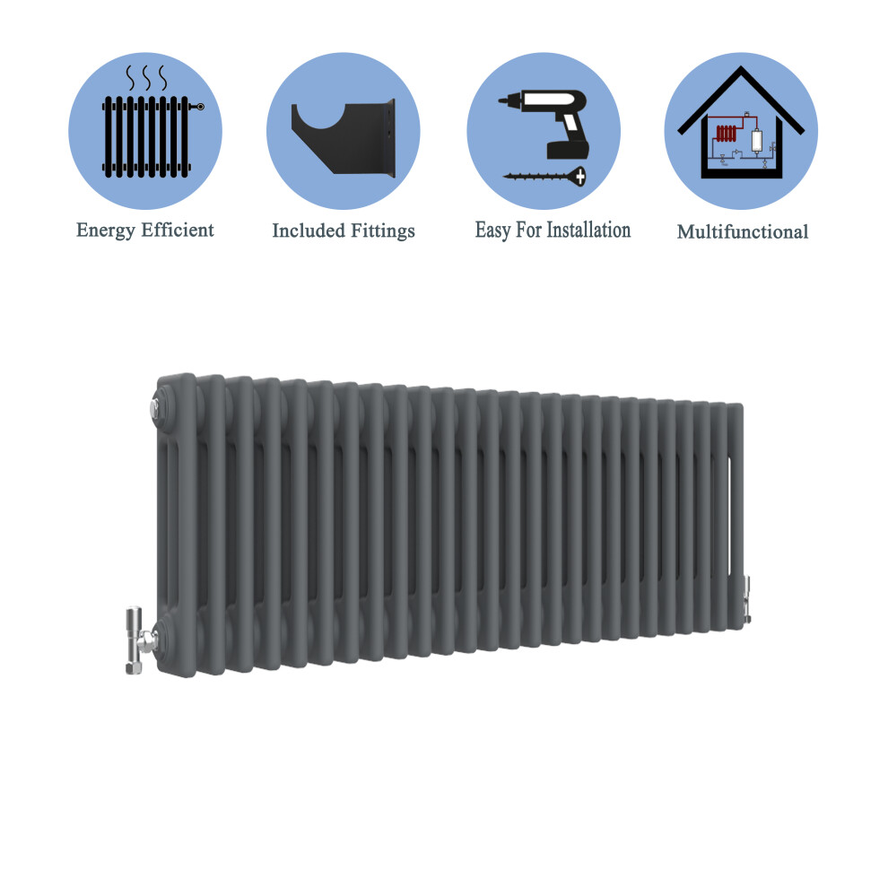 (Anthracite , 300*1190mm) 2 Cast Iron Style Radiators