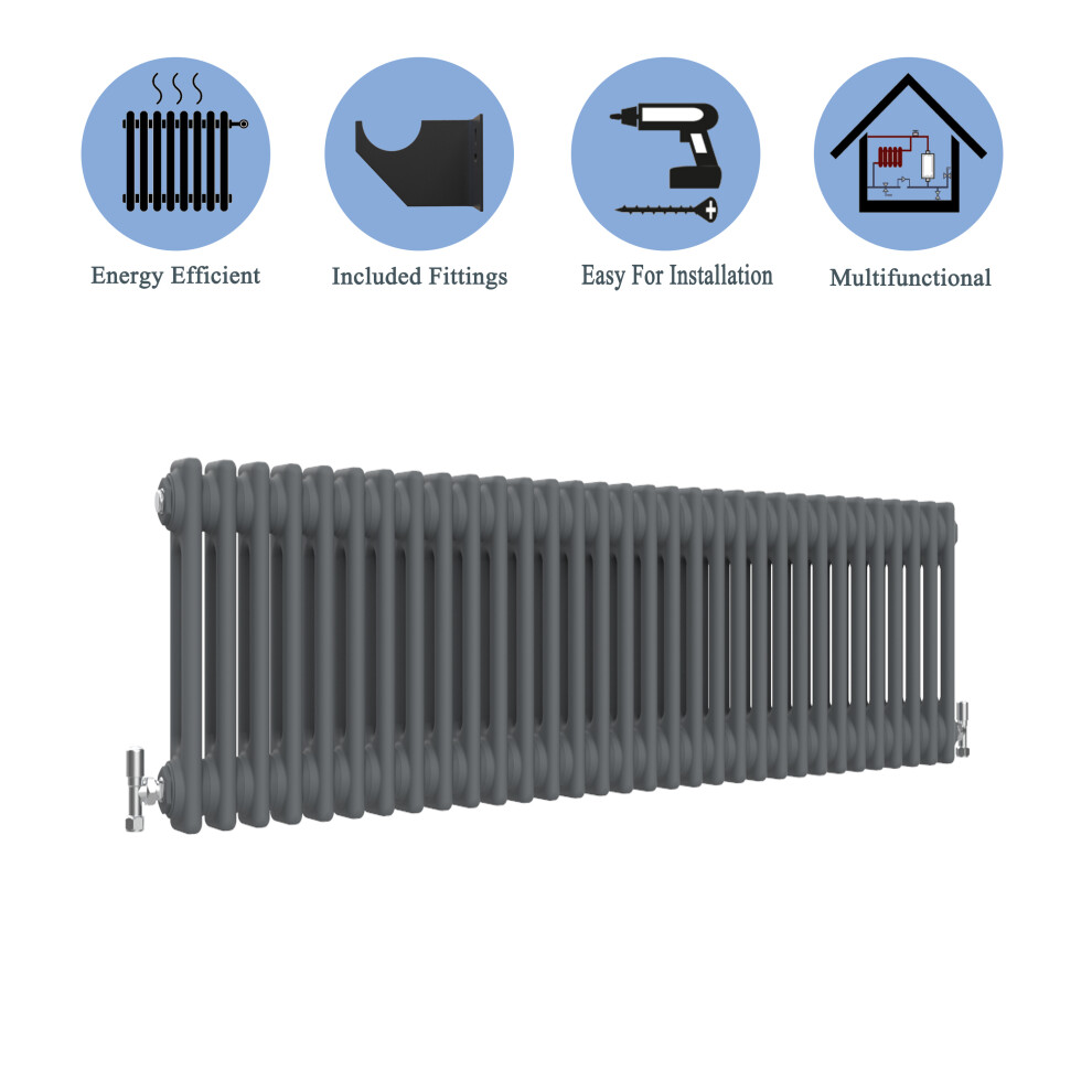 (Anthracite , 300*1460mm) 2 Cast Iron Style Radiators