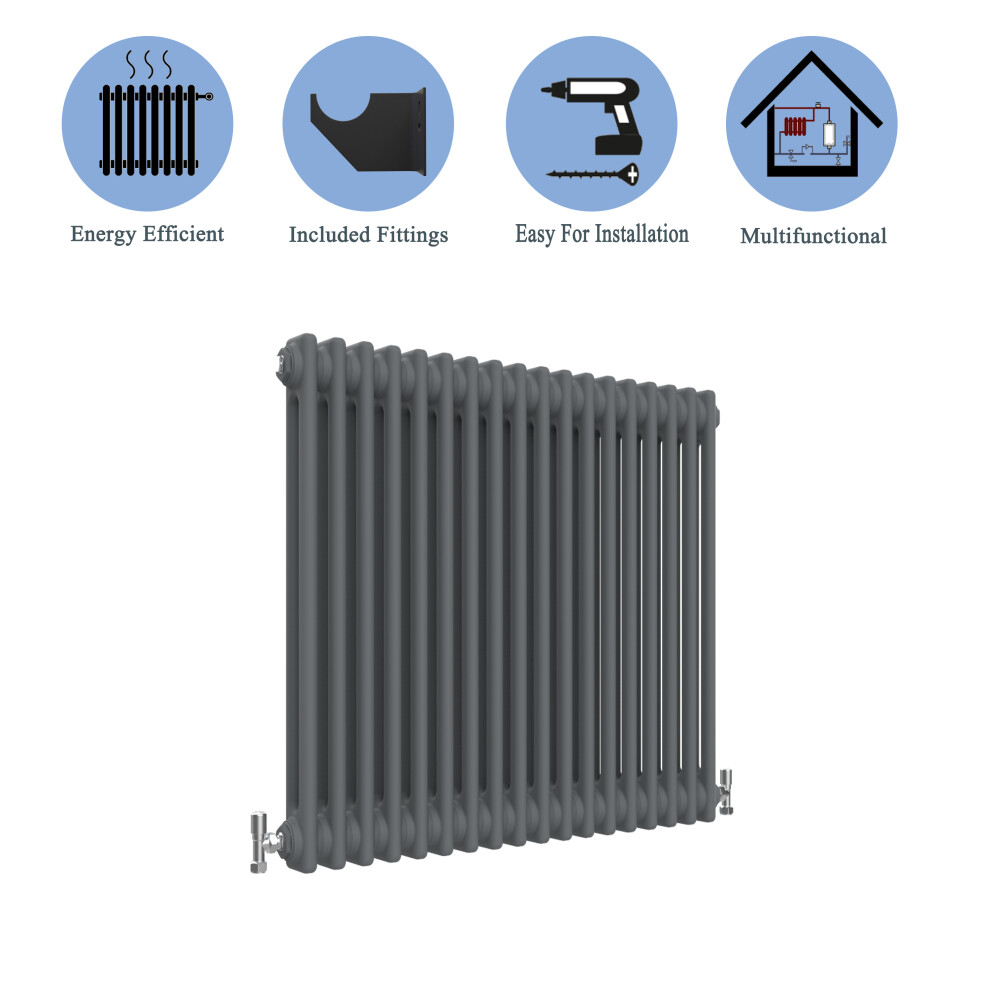 (Anthracite , 600*830mm) 2 Cast Iron Style Radiators