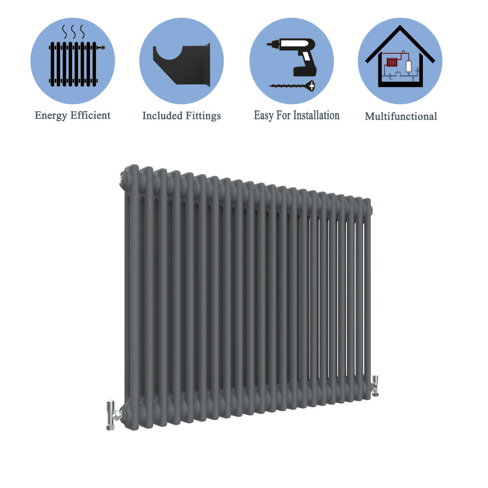 (Anthracite , 600*1010mm) 2 Cast Iron Style Radiators