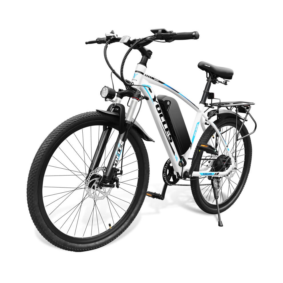 (2601-White) Electric Bike 26" for Adults, 250W Motor Commuter Ebike, Electric Mountain Bike with 36V 8Ah Battery