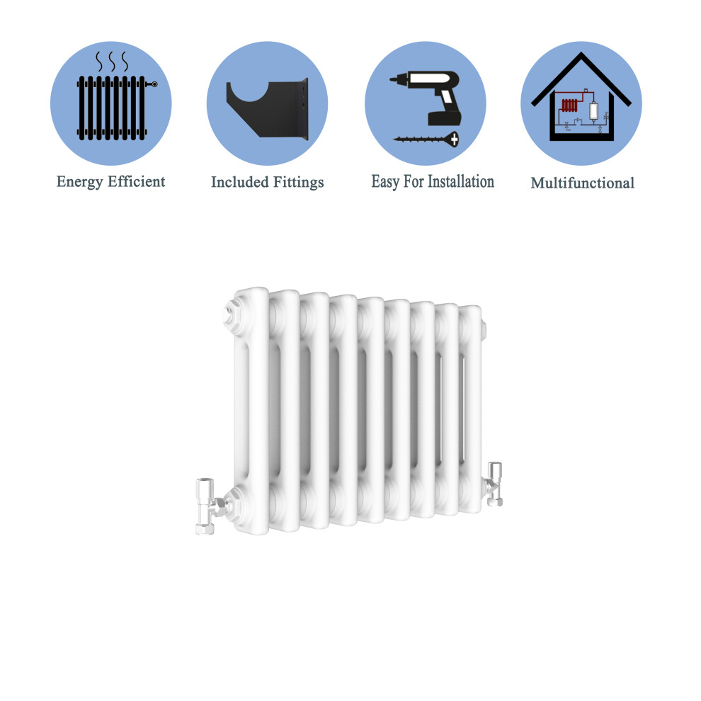 (White, 300*425mm) 2 Cast Iron Style Radiators