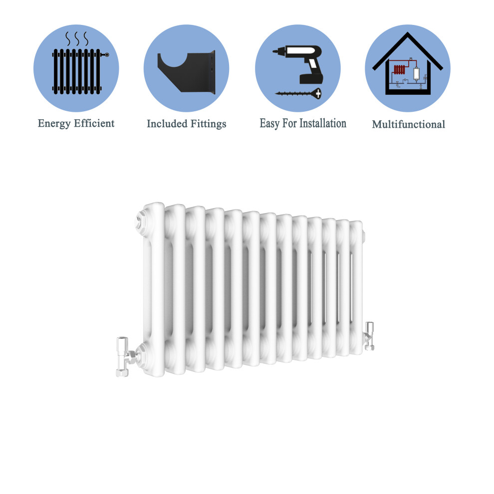 (White, 300*605mm) 2 Cast Iron Style Radiators