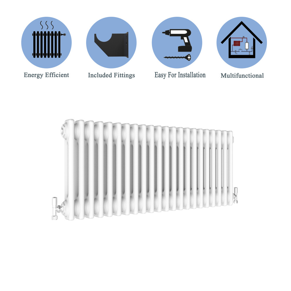 (White, 300*1010mm) 2 Cast Iron Style Radiators