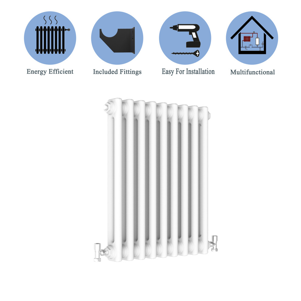 (White, 600*425mm) 2 Cast Iron Style Radiators