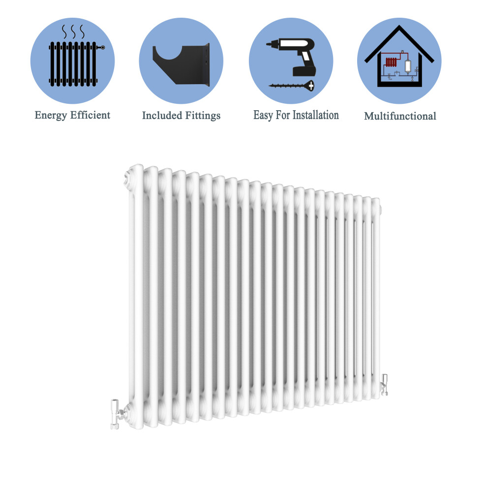 (White, 600*1010mm) 2 Cast Iron Style Radiators