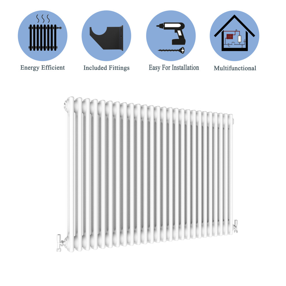 (White, 600*1190mm) 2 Cast Iron Style Radiators