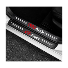 Car Door Sill Plate Protector Carbon Fiber Vinyl Wrap Stickers Audi